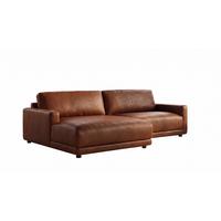 ECKSOFA MARLIN Braun Lederfaserstoff - Schwarz/Braun, Leder/Kunststoff (262/168cm) - KAWOLA