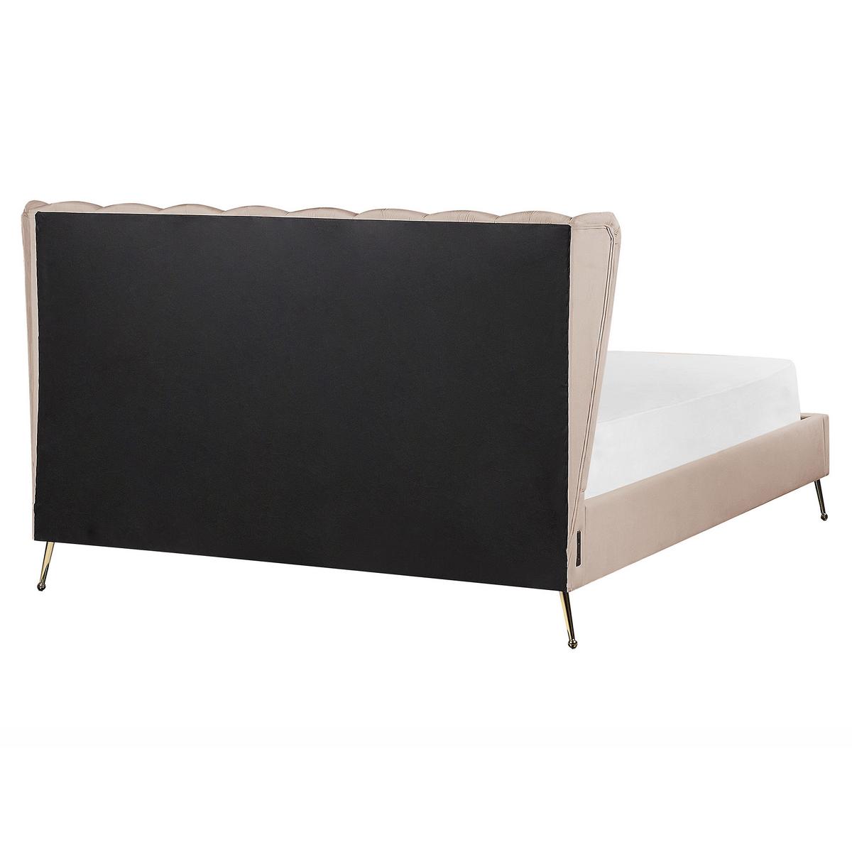 POLSTERBETT 160/200cm Taupe Miribel - Taupe, Textil (160/200cm) - Beliani
