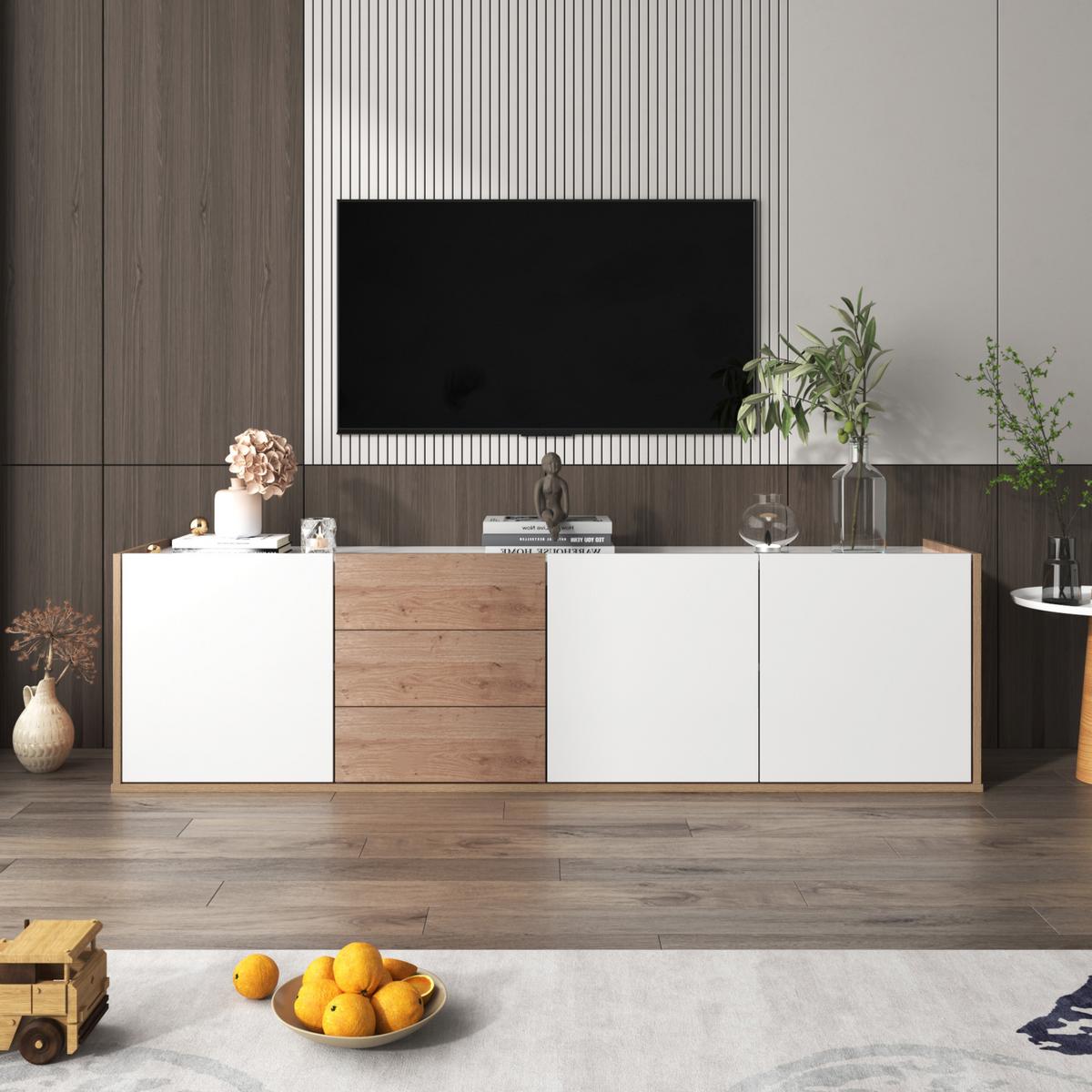 TV-ELEMENT Weiß 171.5/35/47 cm - Weiß, Holz (35/47/172cm) - Urban Meuble