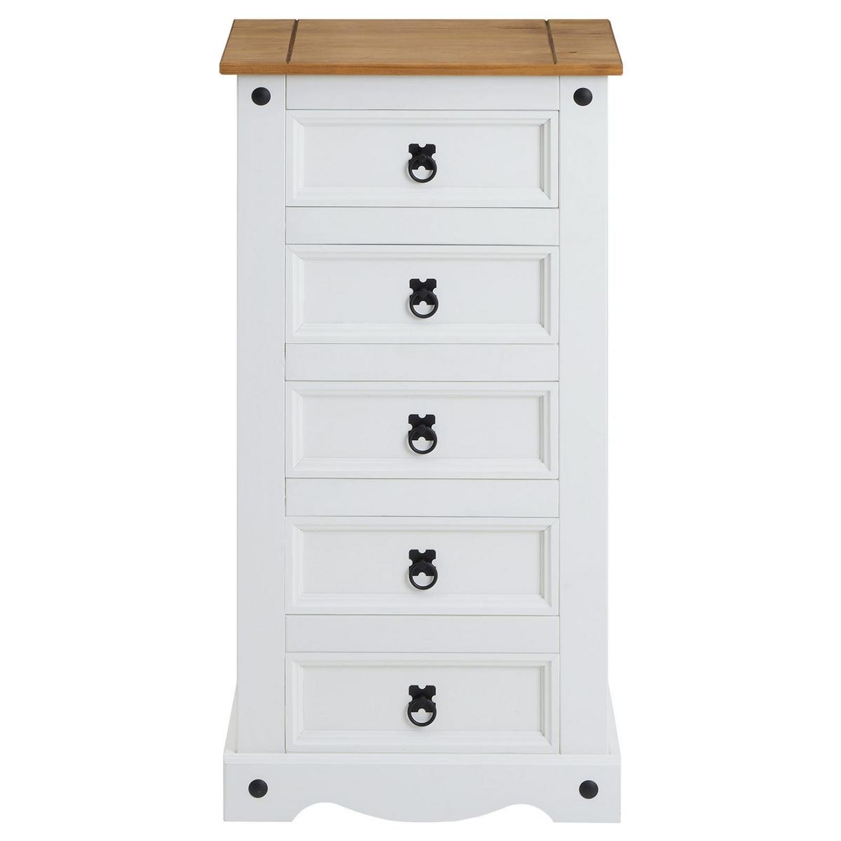 KOMMODE CAMPO weiß/braun - Weiß/Braun, Holz (53/104/39cm) - CARO-Möbel