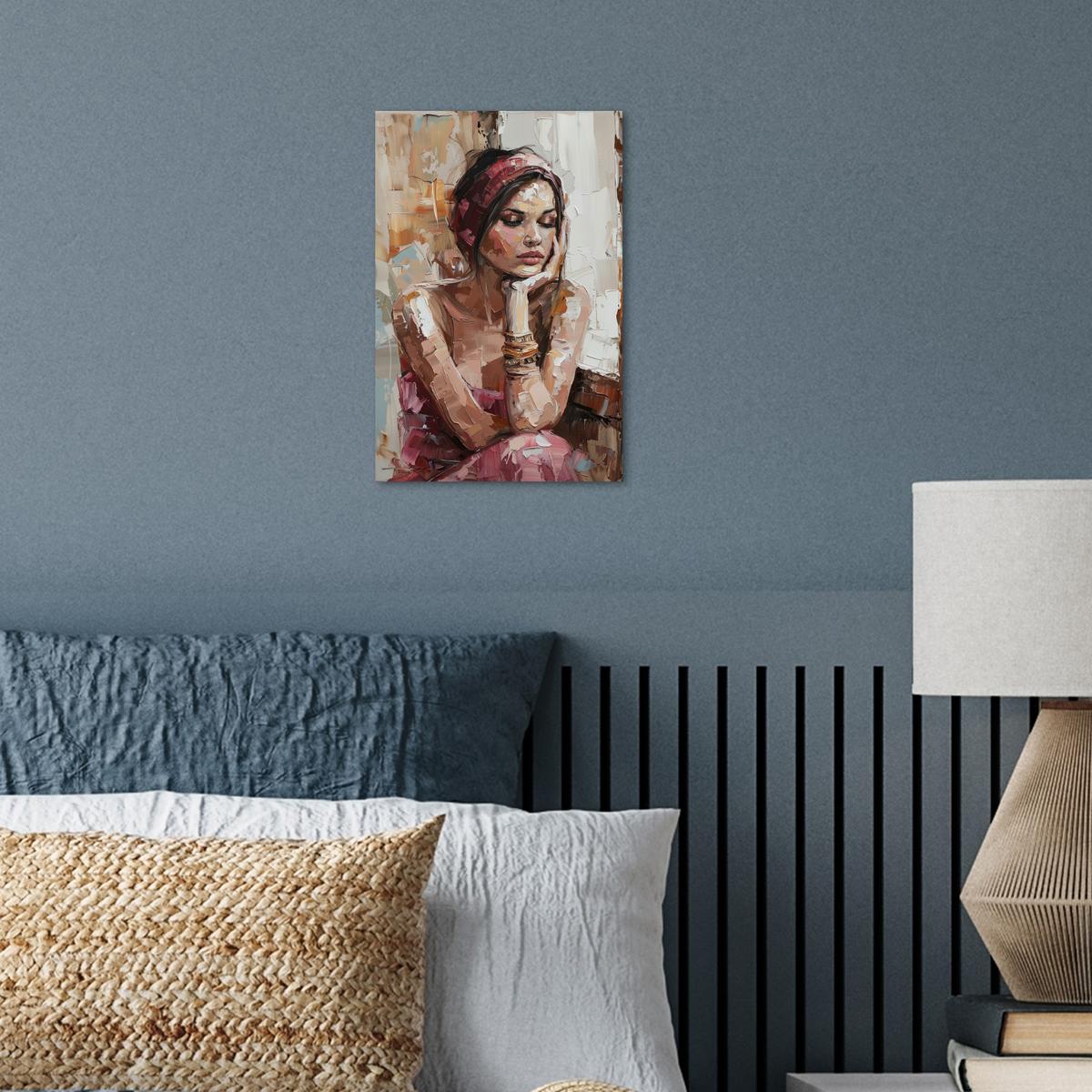 POSTER Frau - Lackierung - Porträt - Modern Room Decor 20x30 cm - Altrosa, Papier (20/30/0.1cm) - MuchoWow