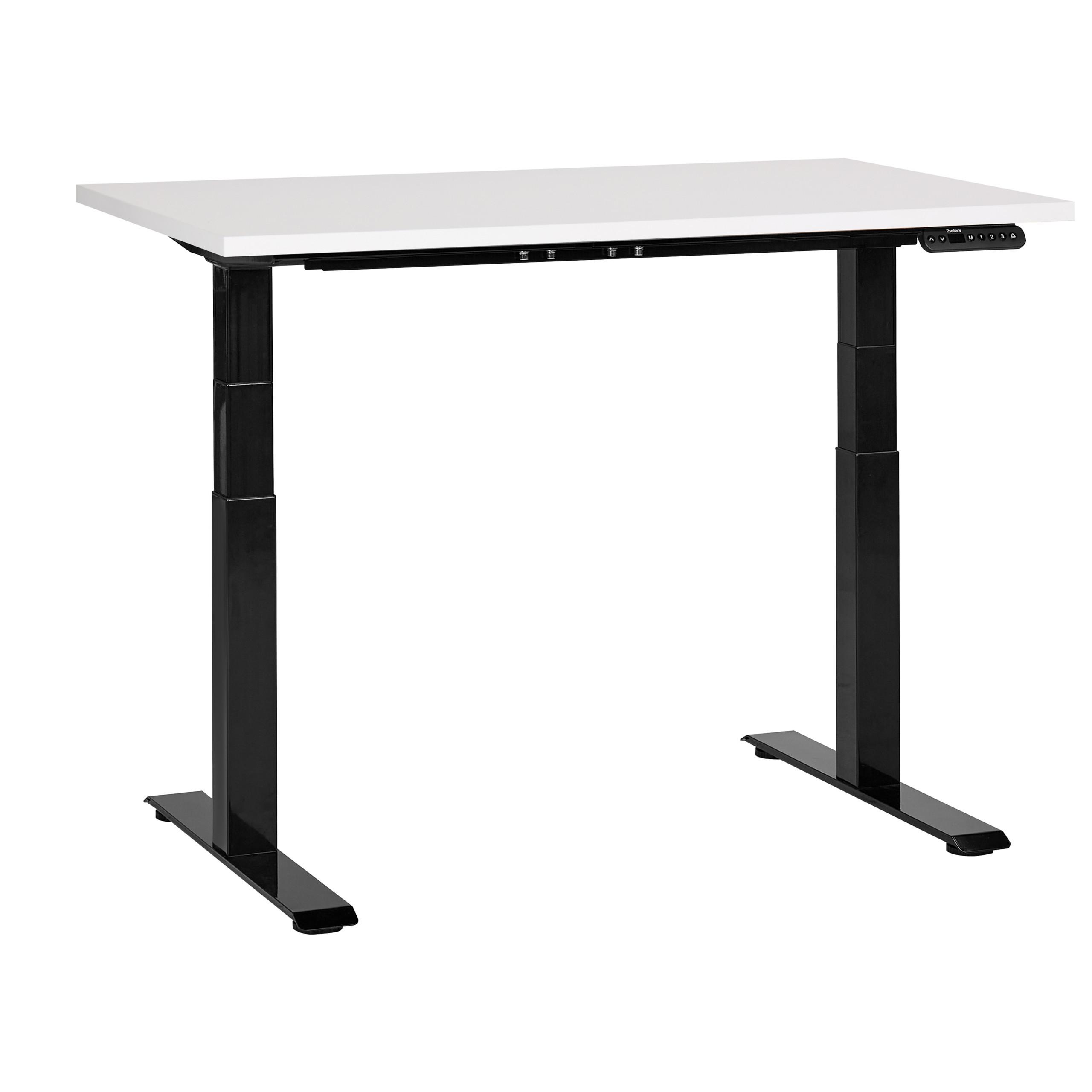 SCHREIBTISCH weißschwarz 120/72 cm elektrisch höhenverstellbar Destin III - Schwarz/Weiß, Holz (72/120/63cm) - Beliani