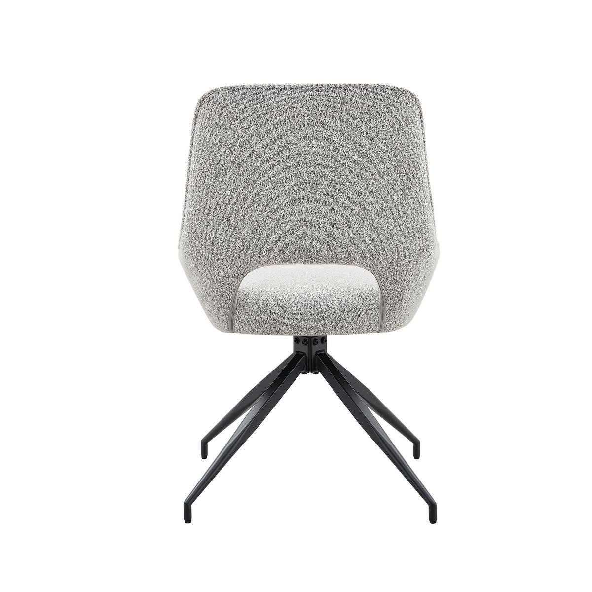 ESSZIMMERSTUHL 2er Set 360° Drehbar Beigegrau Stoff & Schwarzes Metallgestell - Greige, Textil (50/87/50cm) - Urban Meuble