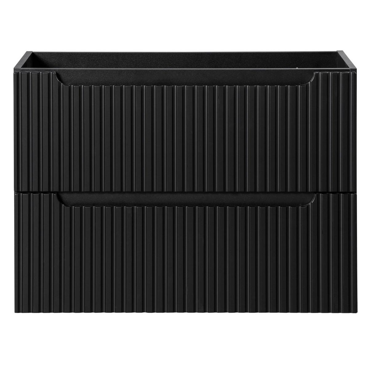 BADMÖBEL-SET Nova 2 Teile Schwarz Matt - 80 x 40 x 58 cm - Schwarz, Holz (80/58/40cm) - Badplaats