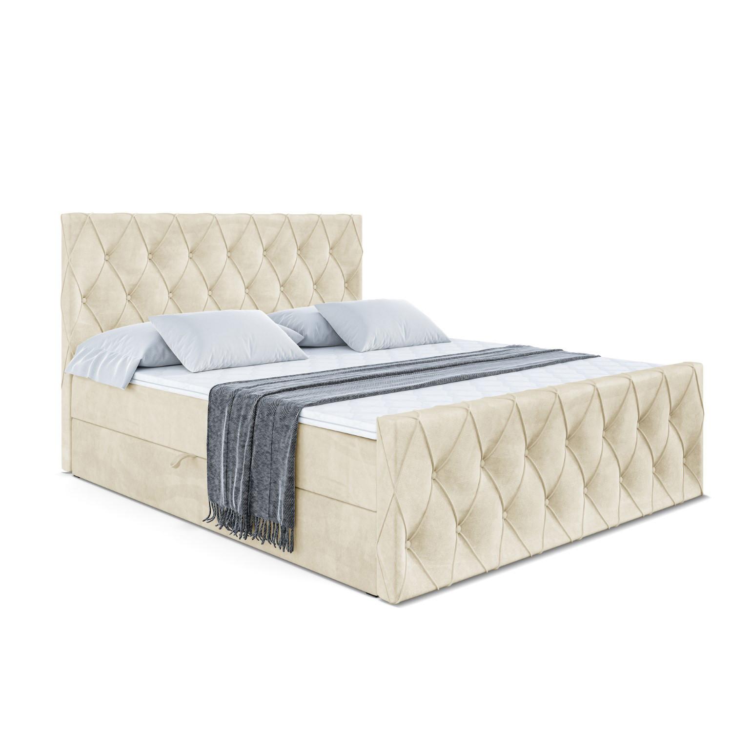 BOXBETT AMAY-Z - 180x200 cm - H3 - Beige - Beige, Holzwerkstoff (180/200cm) - ALTDECOR