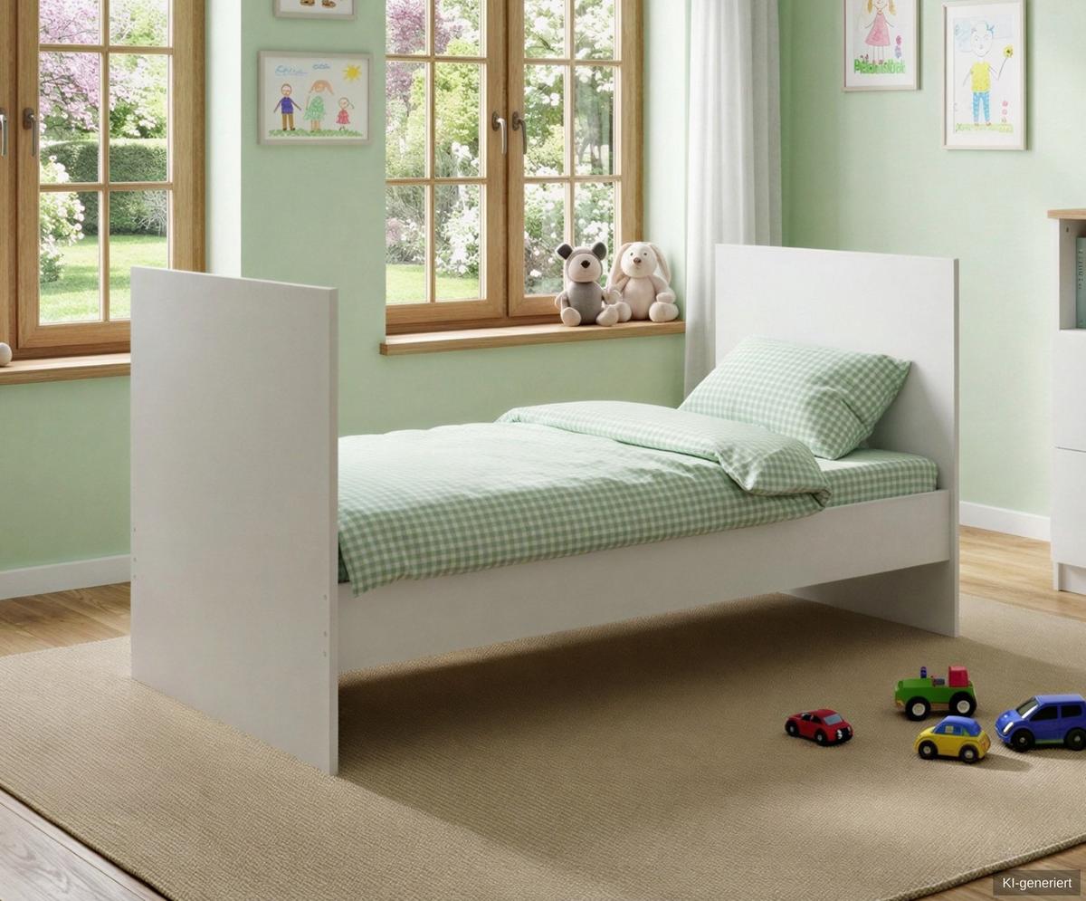 BABYBETT-SEITENTEILE B139/H15/T2 cm für Umbau zum Juniorbett, passend zum Babyzimmer Weiß & Eiche Dekor (22811,22812,22813) / 22814-01 - Weiß, Holzwerkstoff - luma-home
