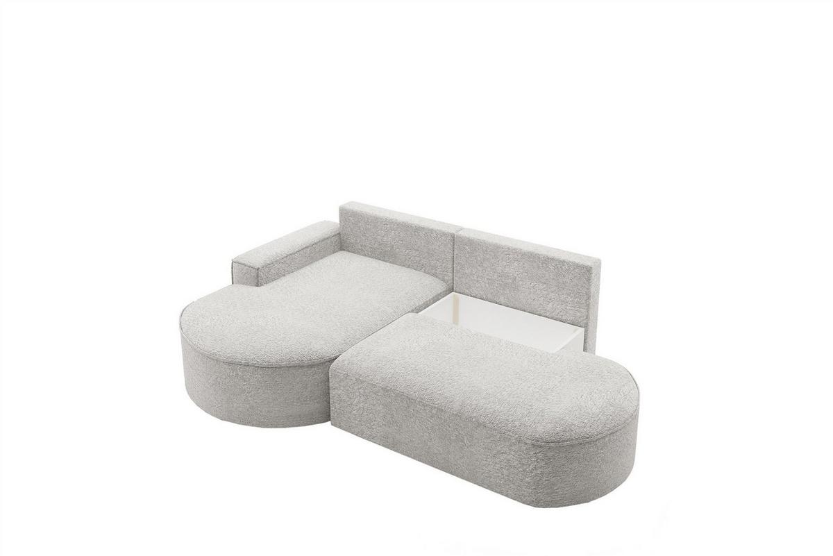 ECKSOFA Girona Mit Schlaffunktion - Hellgrau, Holzwerkstoff/Textil (278/179cm) - Fun Möbel