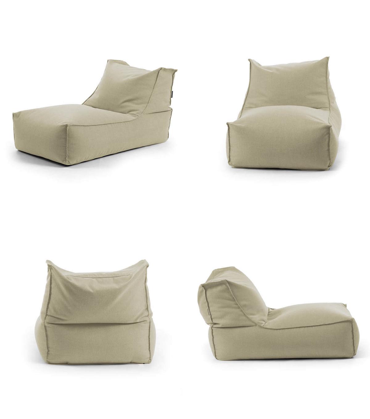 OUTDOOR SITZSACK und Hocker Der Sundowner - Beige, Textil (60/65/95cm) - Mokebo