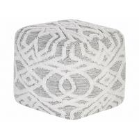 POUF Bhilwara 40/40/40 cm - Weiß, Naturmaterialien/Textil (40/40/40cm) - Beliani