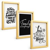 BILDER SET 3er Set - 20x30 cm Goldrahmen - Familie, Liebe, Wärme, Zuhause - Goldfarben, Kunststoff (20/30cm) - TULUP