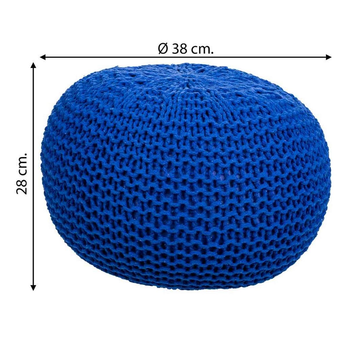 POUF aus Baumwolle, blau, 38x28cm - Blau, Textil (38/28/38cm) - Wanderlust