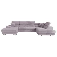 WOHNLANDSCHAFT Cotere Bis Premium, Seite: Rechts - Violett, Holz/Textil (345/91/202cm) - MIRJAN24