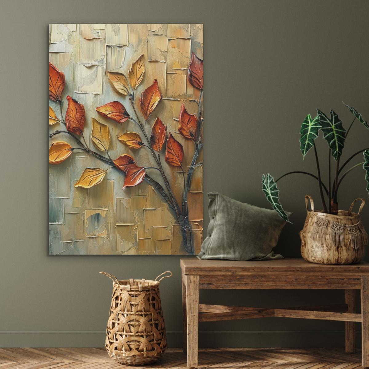 AKUSTIKBILD Baum - Abstrakt - Natur - Kunst Wanddeko 70x100 cm - Goldfarben, Kunststoff (70/100/0.9cm) - MuchoWow