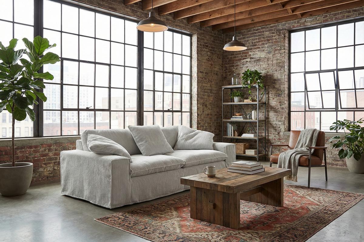 SOFA NETTA Hellgrau Cord - Hellgrau/Braun, Birkenholz/Textil (258/90/116cm) - KAWOLA
