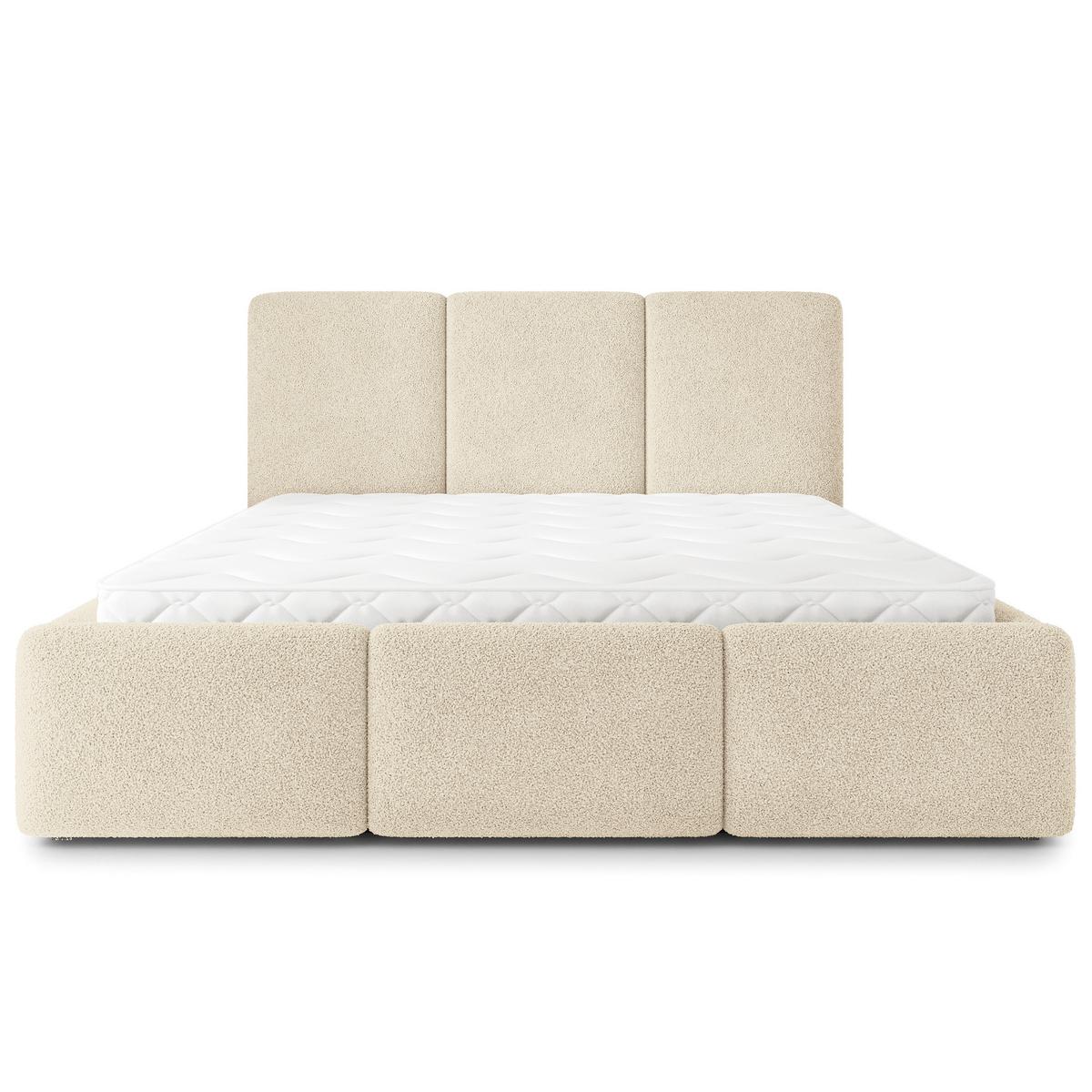 POLSTERBETT MORENA Q 120x200 cm mit Bettkästen - Creme - Creme, Holz (120/200cm) - MASSENO