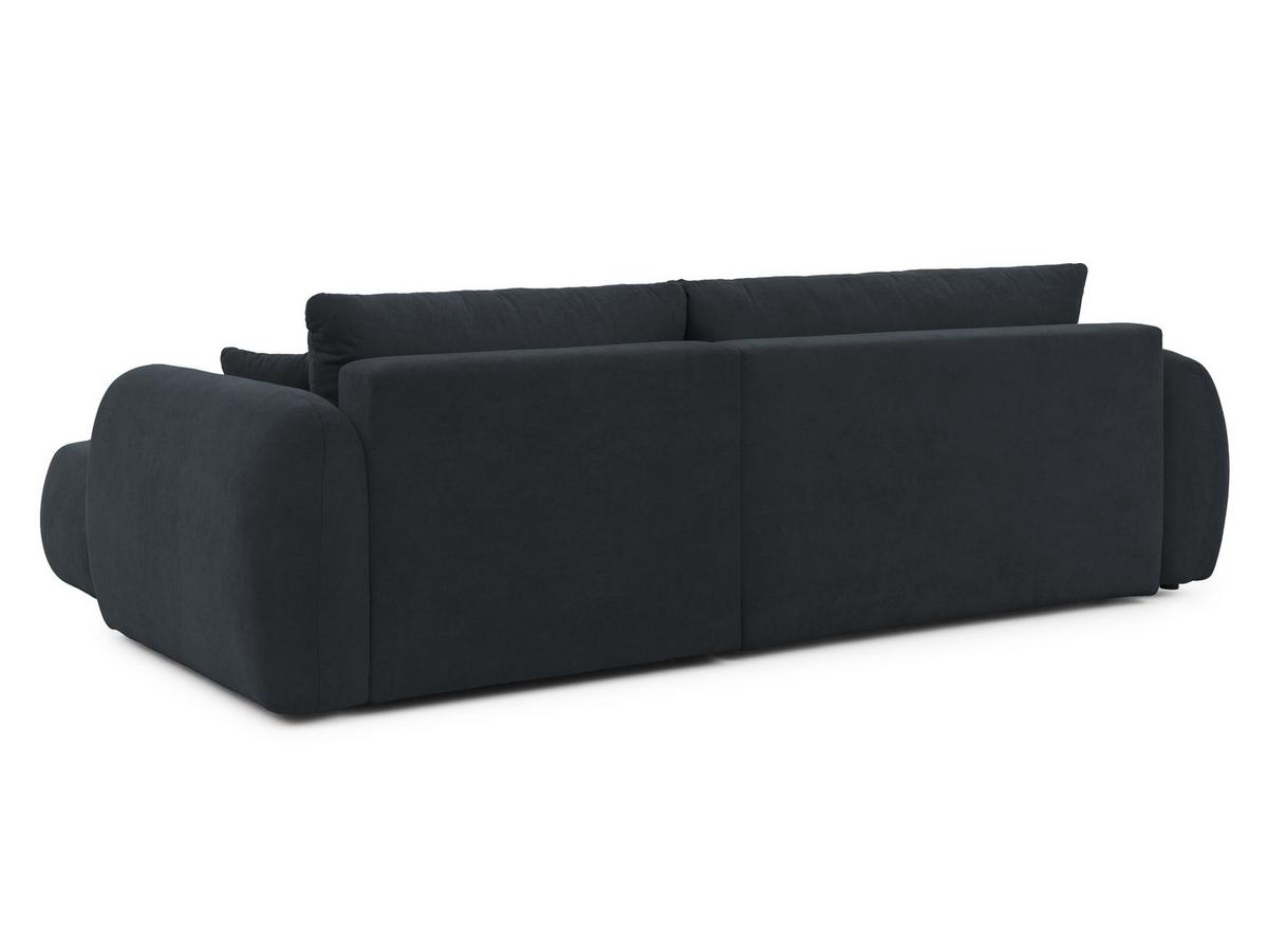 ECKSOFA Loretto aus natürlichem Schwarz Webstoff mit Schlaffunktion, Bettkasten und tiefen Steppungen in Bubble-Optik - Schwarz, Holz/Kunststoff (275/180cm) - S-Style