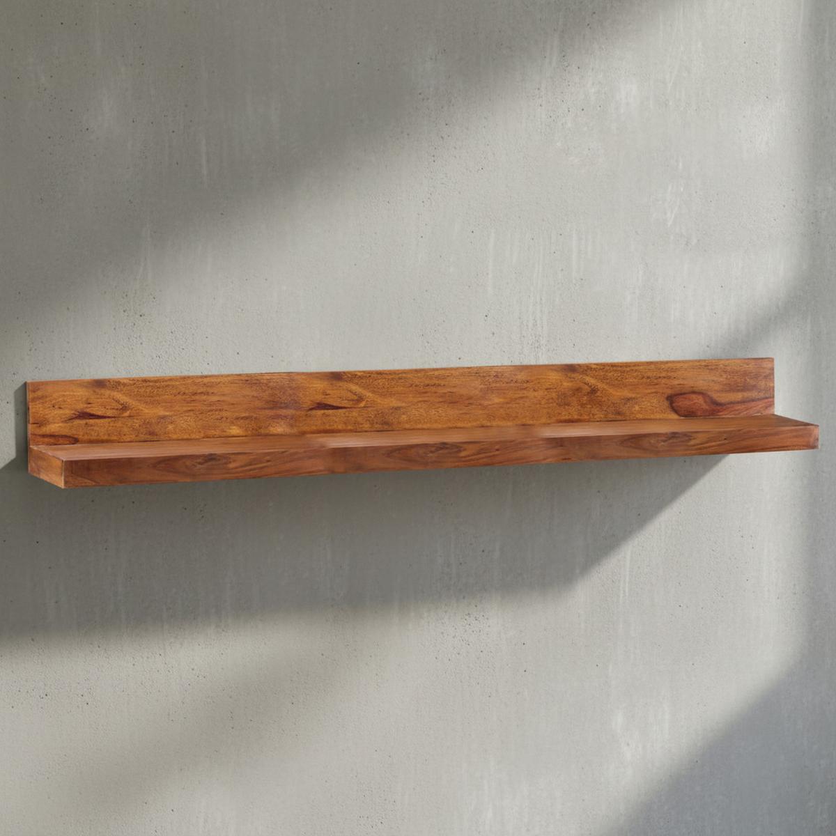 WANDREGAL MUMBAI Massivholz Hängend Landhausstil, Dunkelbraun 160x24x17 cm - Braun, Holz (160/17/24cm) - KADIMA DESIGN