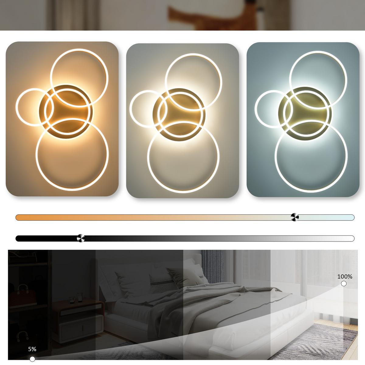 LED-DECKENLEUCHTE Peldar 65.0/98.0/12.0 cm - Goldfarben, Metall (98/65/12cm) - ZMH
