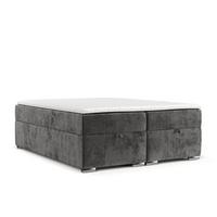 BOXBETT Reto 180/200 cm Stahl im Lotta Stoff - Chromfarben/Graphitfarben, Holz/Holzwerkstoff (180/200cm) - AltaBeds