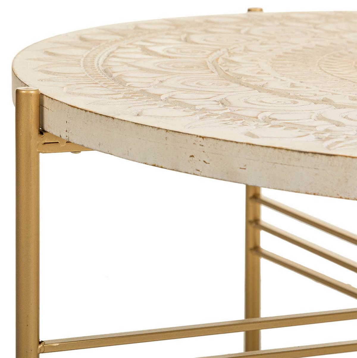 TISCH aus Metall und Holz, weiß, 80x36cm - Weiß, Holz (80/80/36cm) - Wanderlust