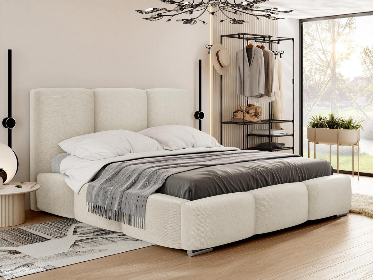 POLSTERBETT Olweria - Chromfarben/Naturfarben, Holz/Textil (160/200cm) - MIRJAN24