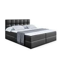 BOXBETT mit Matratze H4 und Lattenrost - MARCE - 120 x 200 cm - Schwarz - Schwarz Hochglanz, Holzwerkstoff (120/200cm) - ALTDECOR