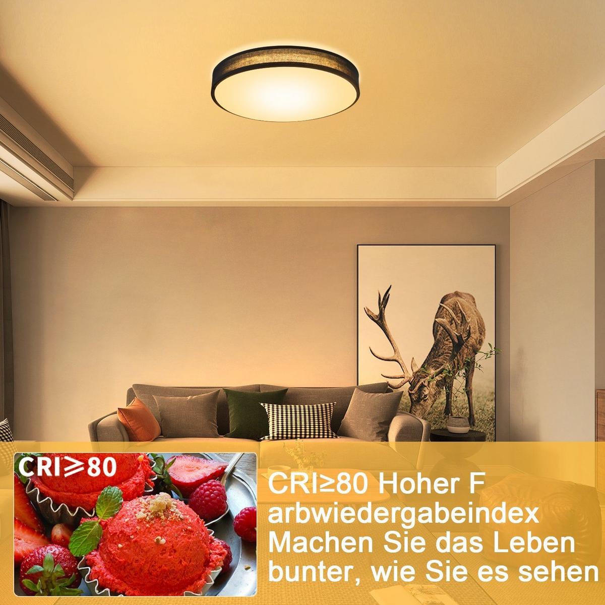 LED-DECKENLEUCHTE Alvira 30/30/6 cm - Schwarz, Textil (30/30/6cm) - Nettlife