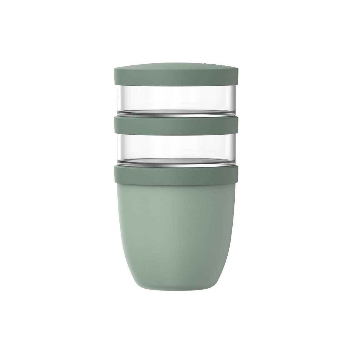 LUNCHPOT Ellipse Nordic Sage 500 ml + 2x 200 ml - Mintgrün, Kunststoff (10.7/20/10.7cm) - Mepal