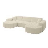 WOHNLANDSCHAFT LIVO-U1 - 315x173x79,5 cm Beige - Beige, Holzwerkstoff/Textil (315/79/173cm) - ALTDECOR