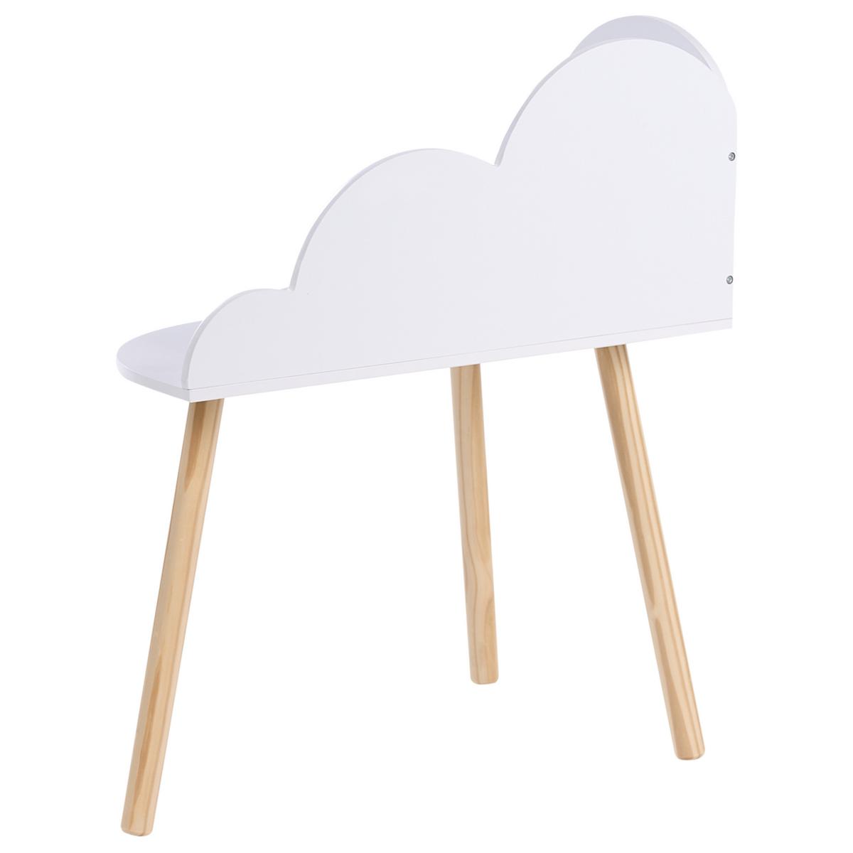 KINDERTISCH und Stuhlset Weiß Cloudy - Hellbraun, Holzwerkstoff (65/77/26cm) - Beliani