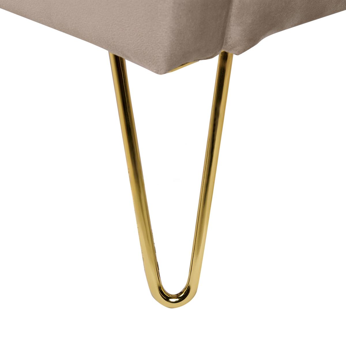BETT mit Lattenrost 140/200 cm Samtstoff Taupe Ambillou - Taupe, Textil (140/200cm) - Beliani