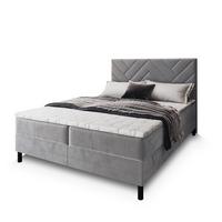 BOXBETT ROKIS 160x200 cm mit Matratze und Topper - Hellgrau - Hellgrau, Holz (160/200cm) - MASSENO