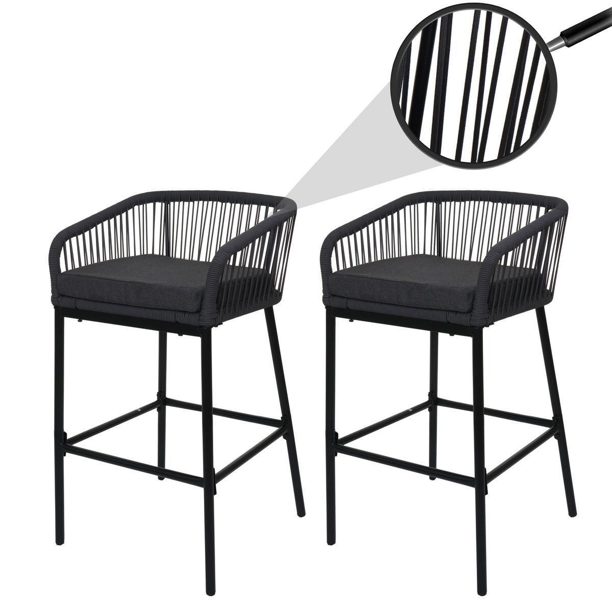 BARHOCKER Anthrazit, Grau - Anthrazit/Grau, Metall (51/92/53cm) - MCW