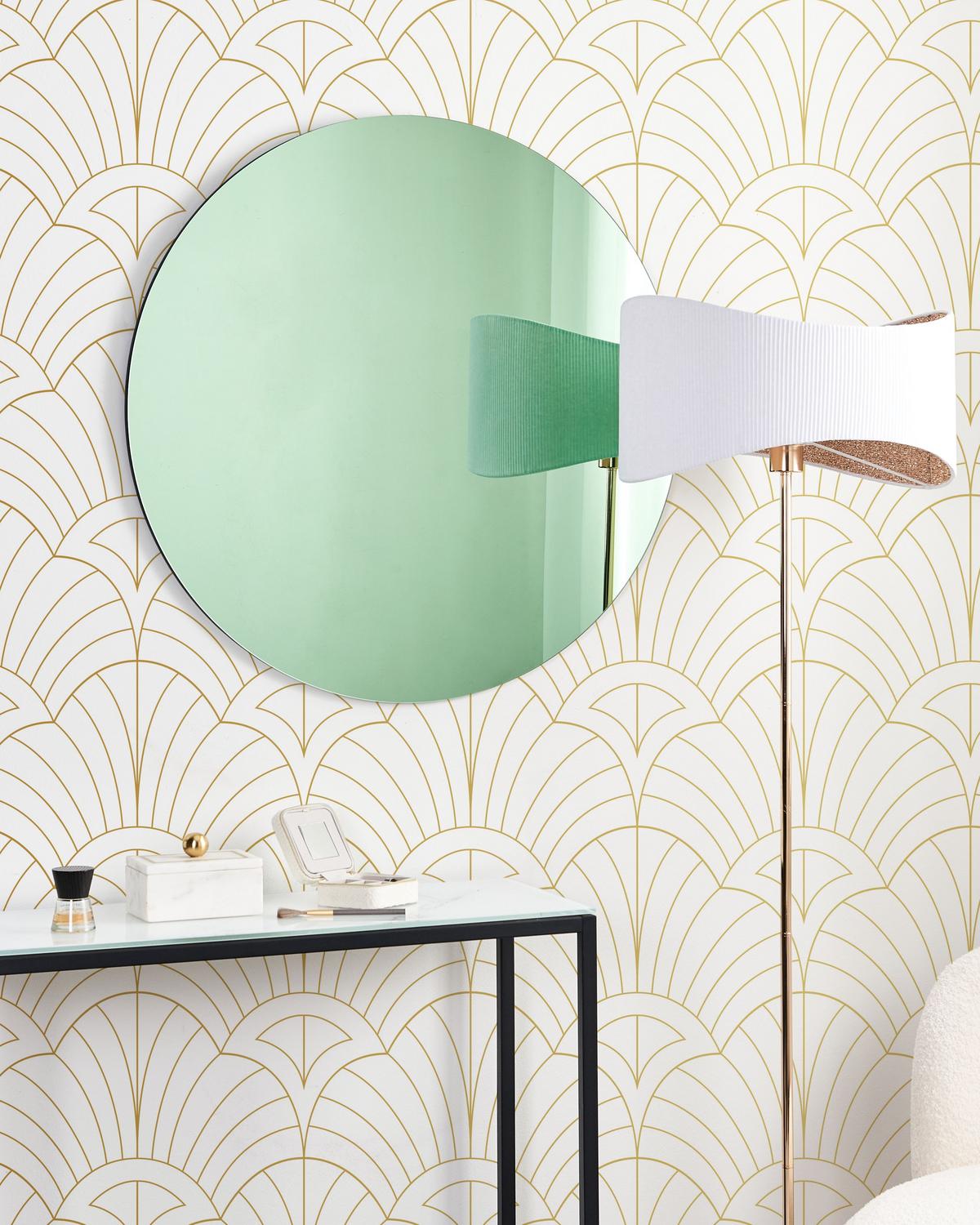 WANDSPIEGEL 80/80 cm Grün Bouchon - Grün, Glas (80/80/2cm) - Beliani