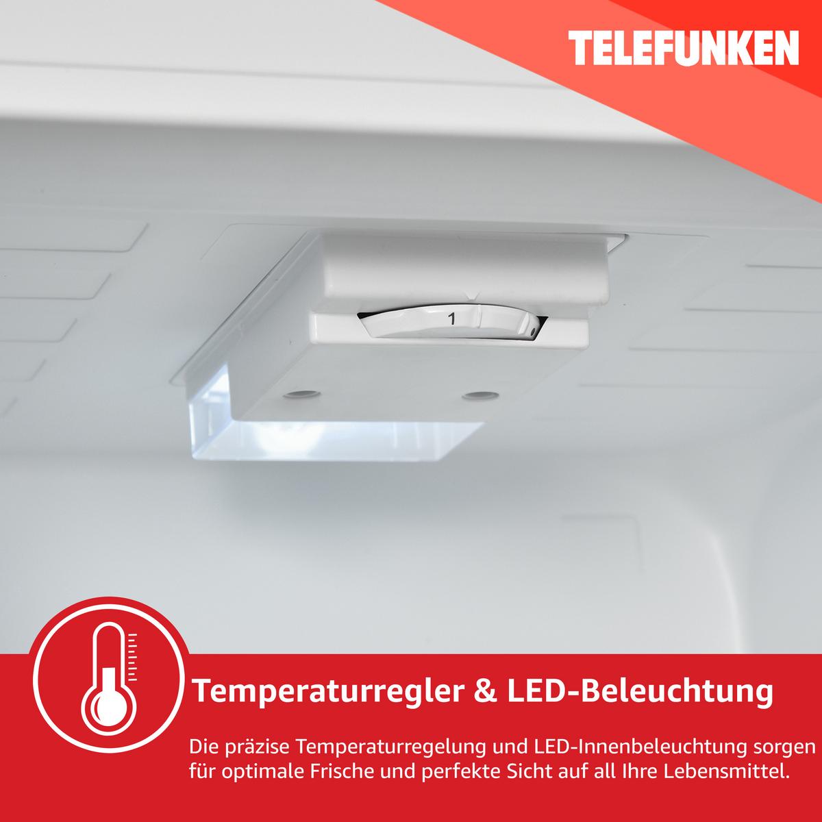 KÜHL-GEFRIER-KOMBINATION, Einbau 178cm Nische, 251 Liter, Less Frost - Weiß, Glas/Kunststoff (54/177/54.5cm) - Telefunken