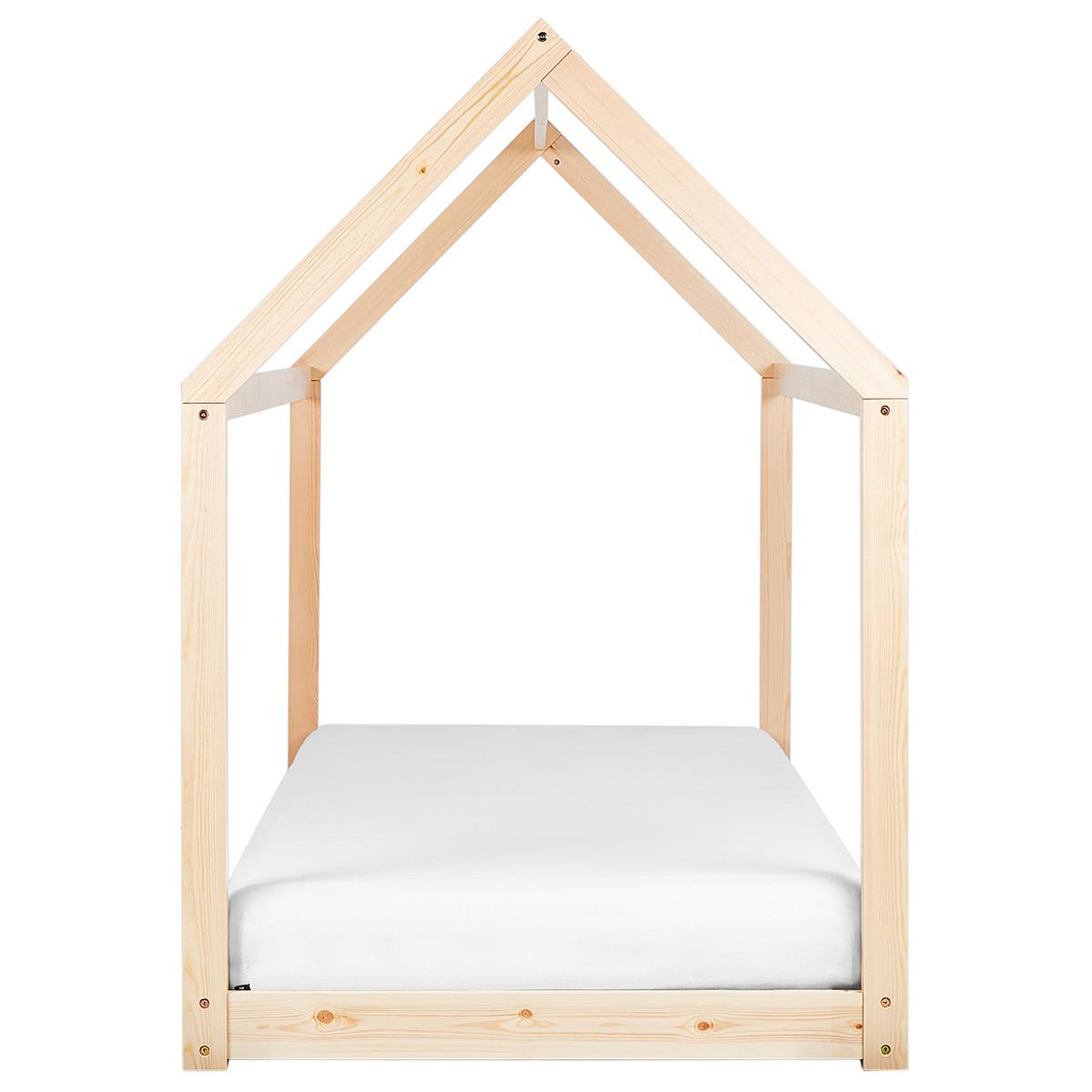 KINDER-HAUSBETT Heller Holzfarbton 90-200 cm Tosse - Hellbraun, Holz (90/200cm) - Beliani