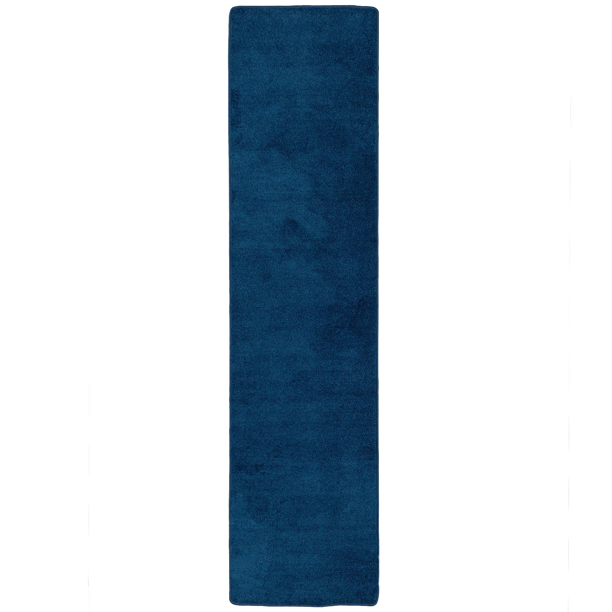 TREND VELOURS LÄUFER TEPPICH JOY - Dunkelblau, Textil (80/320cm) - Snapstyle