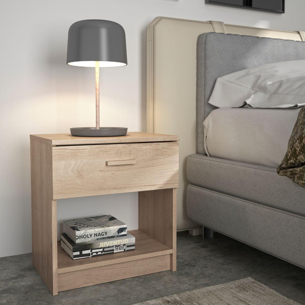 NACHTTISCH 1 Schublade H52 cm Tulle - Eichefarben, Holzwerkstoff (35/52/11cm) - Calicosy