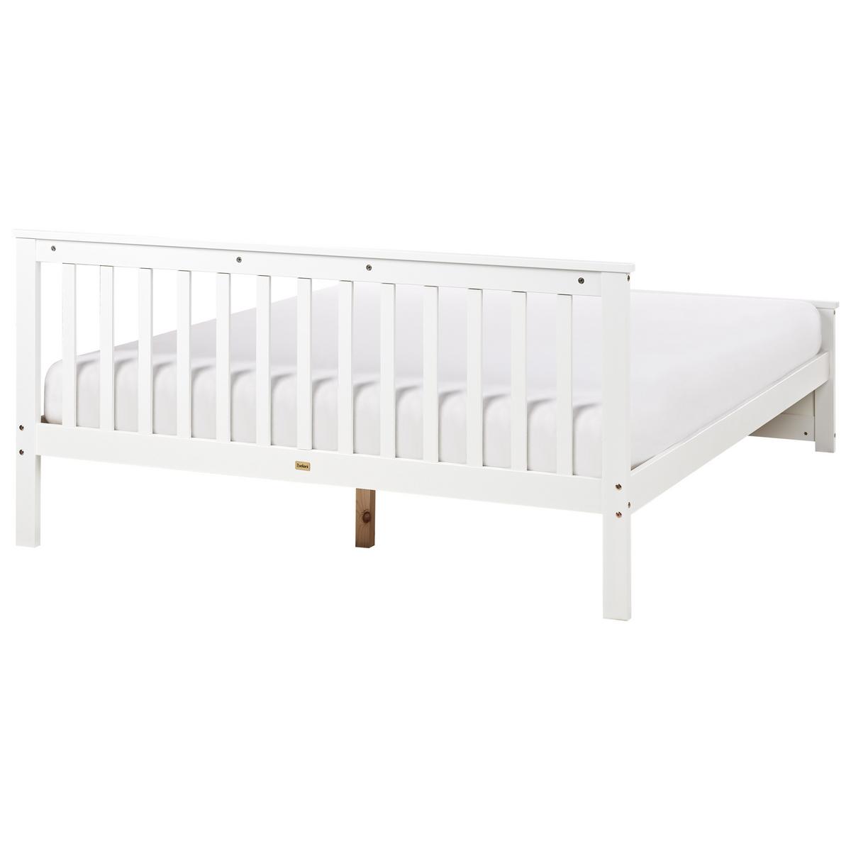 BETT mit Lattenrost 160x200 cm Weiß Olendon - Weiß, Holz (160/200cm) - Beliani