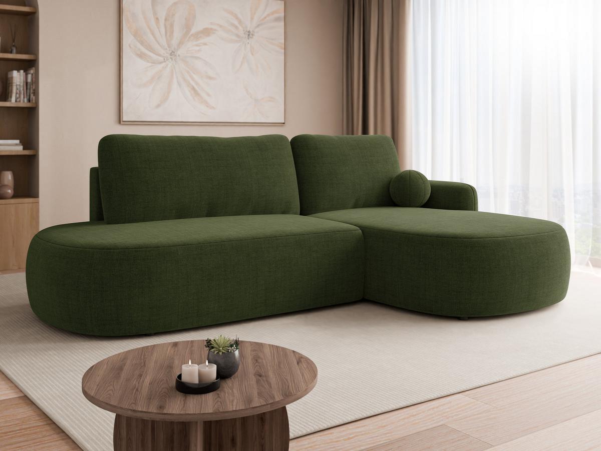 ECKSOFA Loridu O Premium, Seite: Rechts - Schwarz/Grün, Holz/Kunststoff (174/274cm) - MIRJAN24