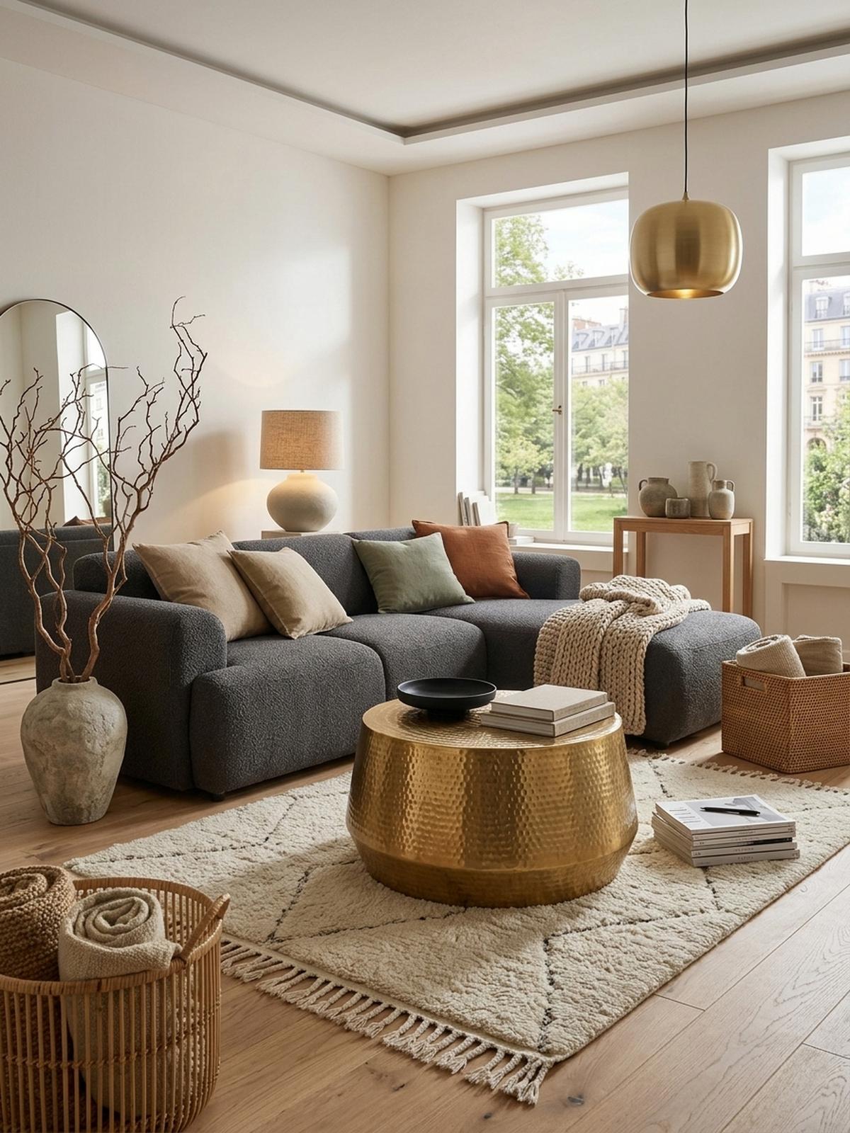 COUCHTISCH orientalisch Aluminium Hammerschlagstruktur mit praktischer Ablage, Gold 60x60x36 cm - Goldfarben, Metall (60/60/36cm) - KADIMA DESIGN