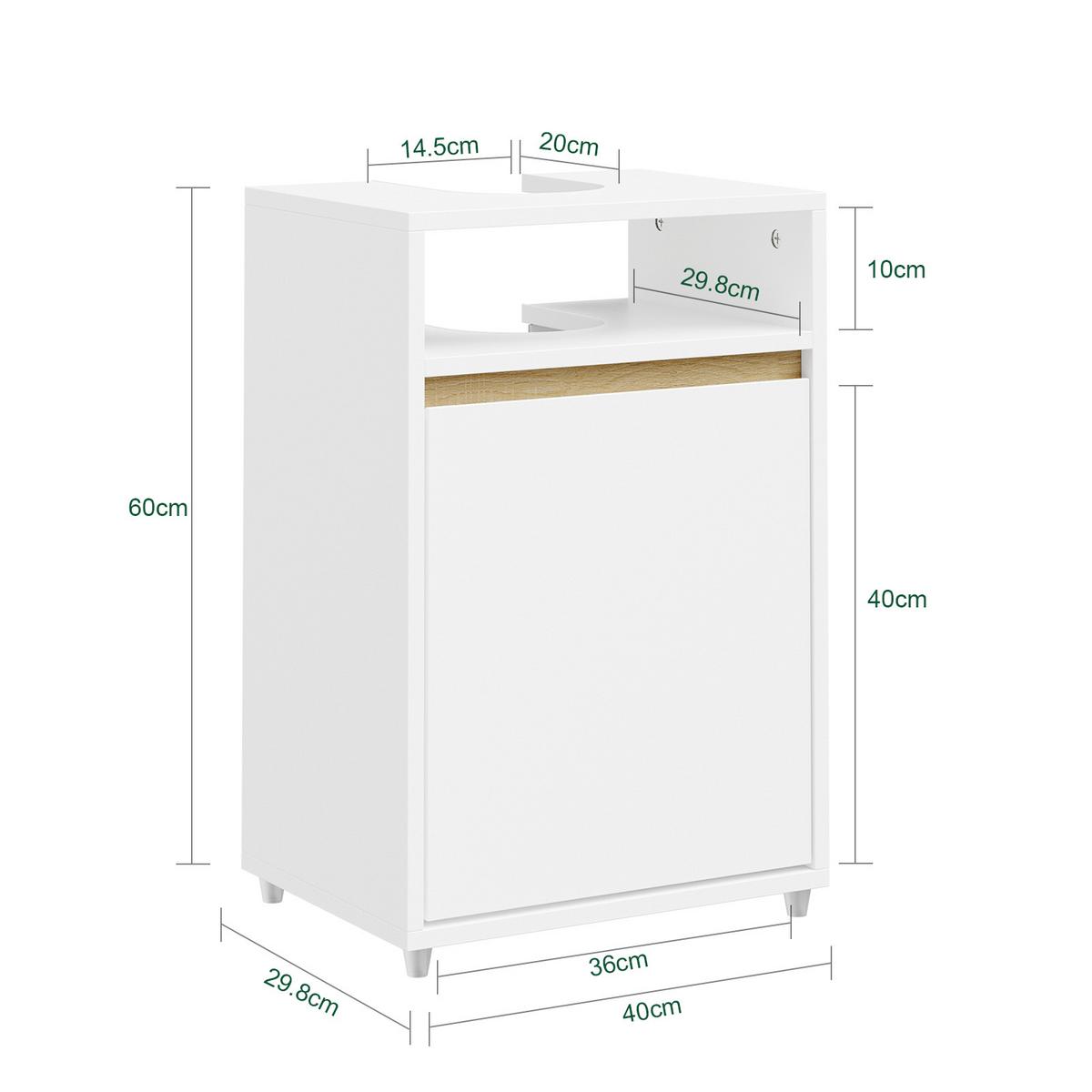 UNTERSCHRANK für Waschbecken BZR222-W - Ahornfarben, Fell (40/60/36cm) - SoBuy