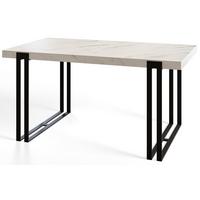 RECHTECKIGER Esszimmertisch ROSA, Größe: 160X90X77 cm, Wohnzimmertisch Farbe: MARMUR, mit Metallbeinen in Farbe Schwarz - Hellgrau/Schwarz, Holzwerkstoff (160/90/77cm) - Alpi-Möbel