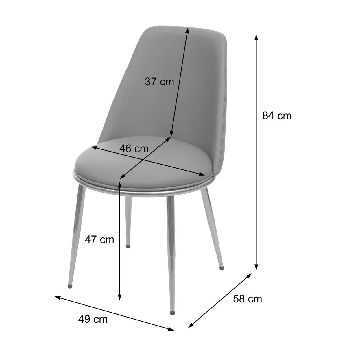 ESSZIMMERSTUHL Grau 6er-Set - Grau, Textil (49/84/58cm) - MCW