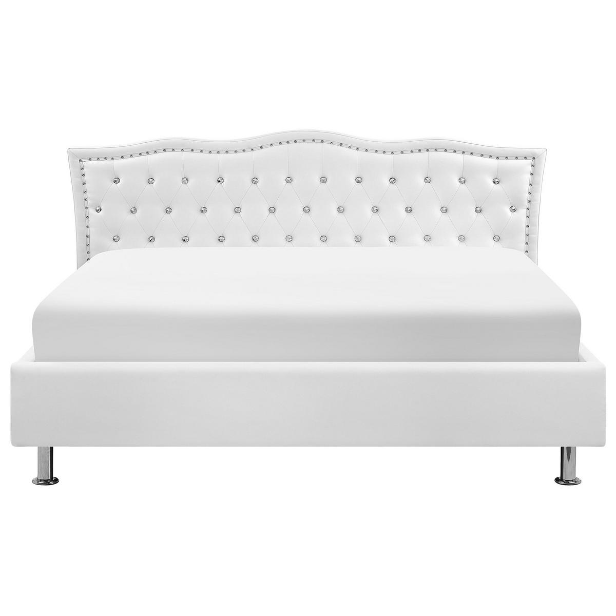 BETT 180/200cm Weiß Metz - Weiß, Textil (180/200cm) - Beliani