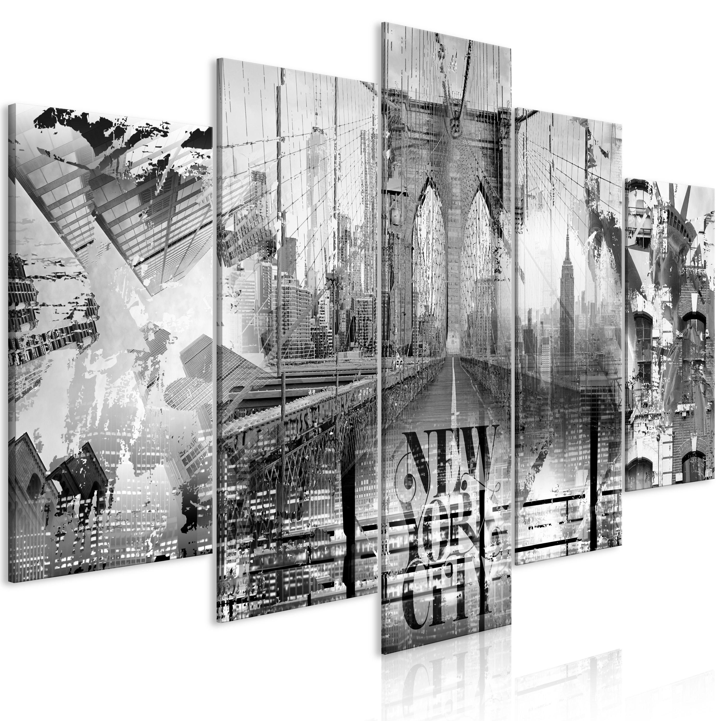 KUNSTDRUCK Schwarz-Weiß 100/50 cm - Schwarz, Textil (100/50cm) - KUNSTLOFT