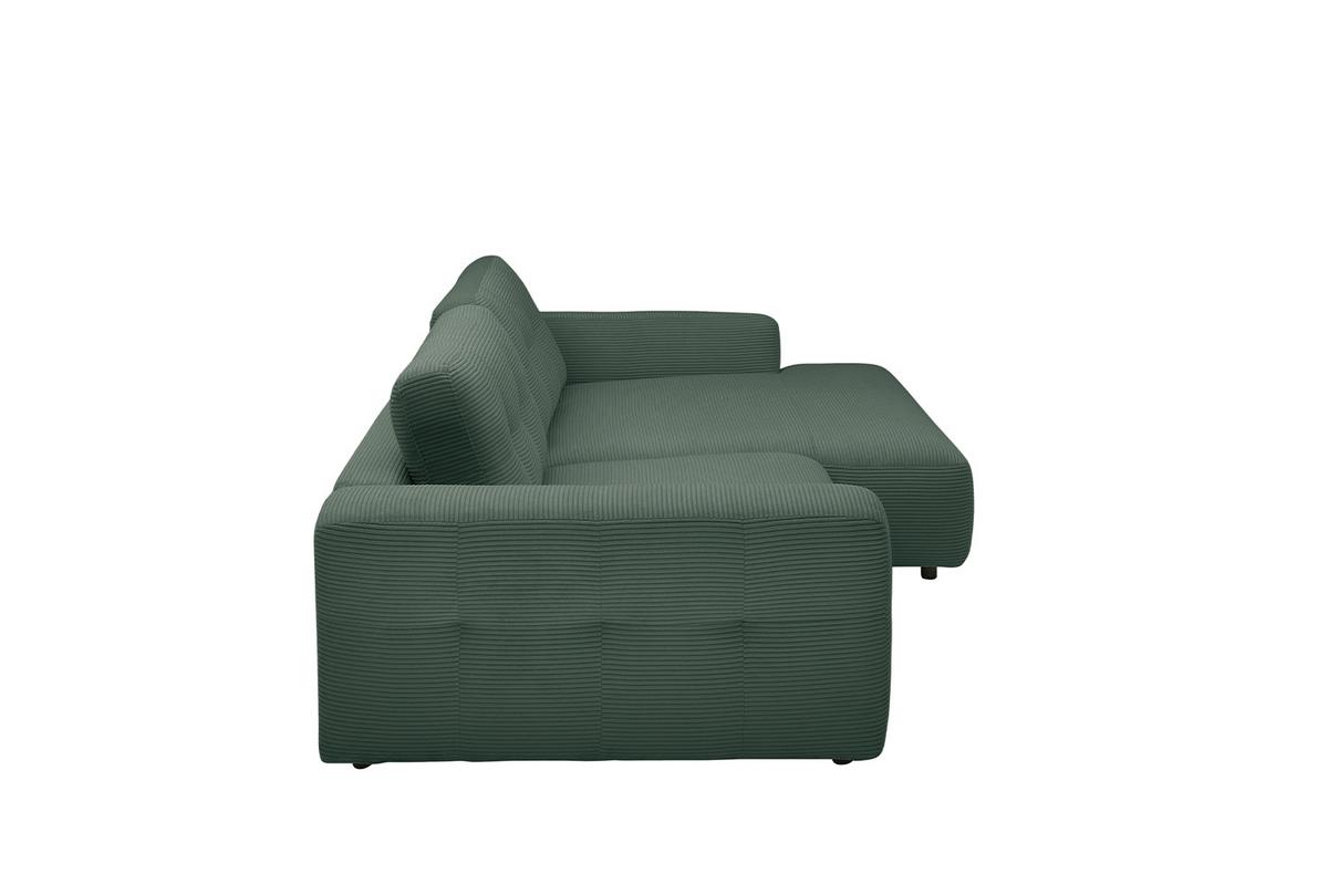 ECKSOFA XL MIKA Smaragdgrün Cord - Smaragdgrün/Schwarz, Kunststoff/Textil (296/167cm) - KAWOLA