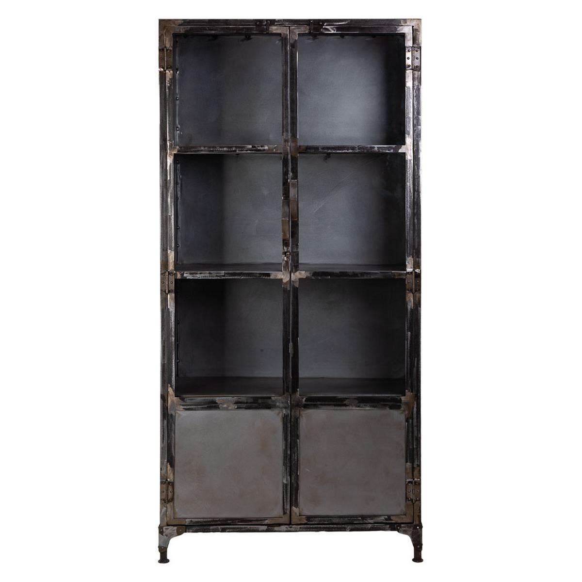 VITRINE 4523317352 aus Metal 90x40x190 cm - Grau, Metall (90/190/40cm) - Wanderlust