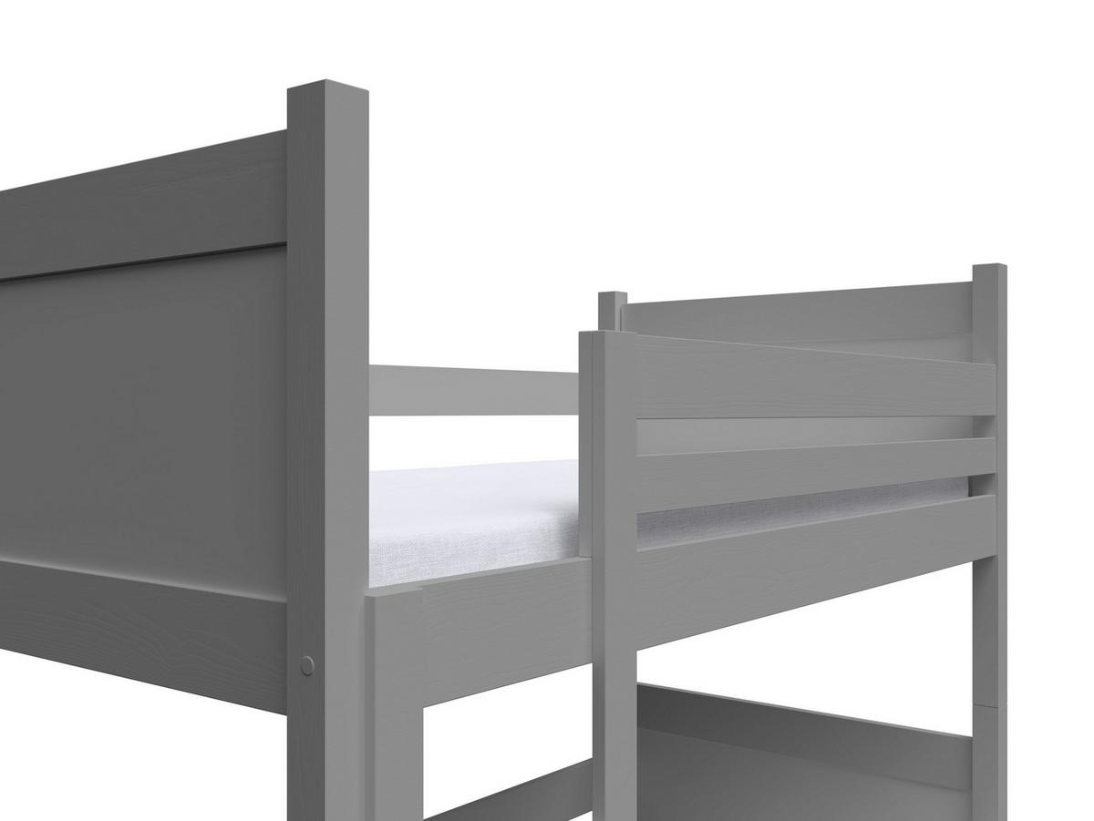 ETAGENBETT MIA mit Bettkasten 80x160 cm Hellgrau - Hellgrau, Holz (80/160cm) - MASSENO