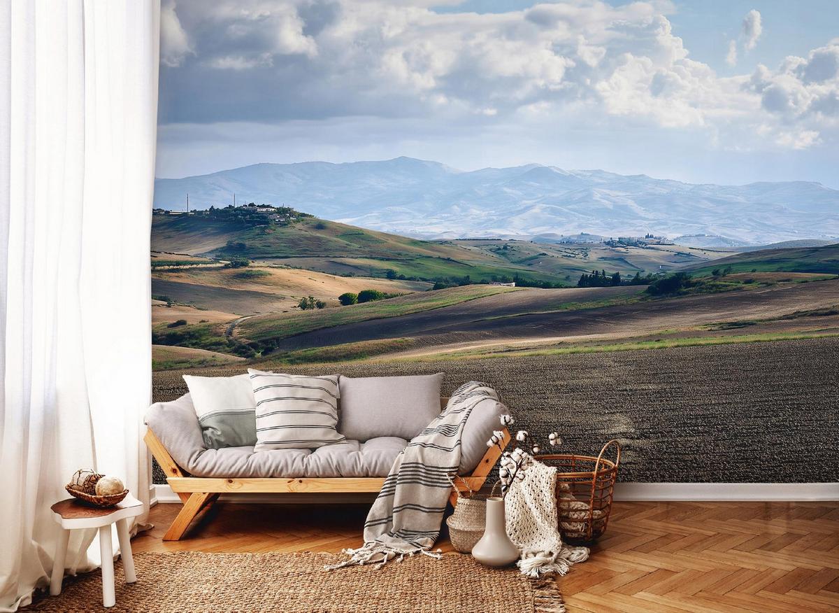 FOTOTAPETE Landschaft Landschaft Braun 150x105 cm - Multicolor, Papier (150/105cm) - Wallarena